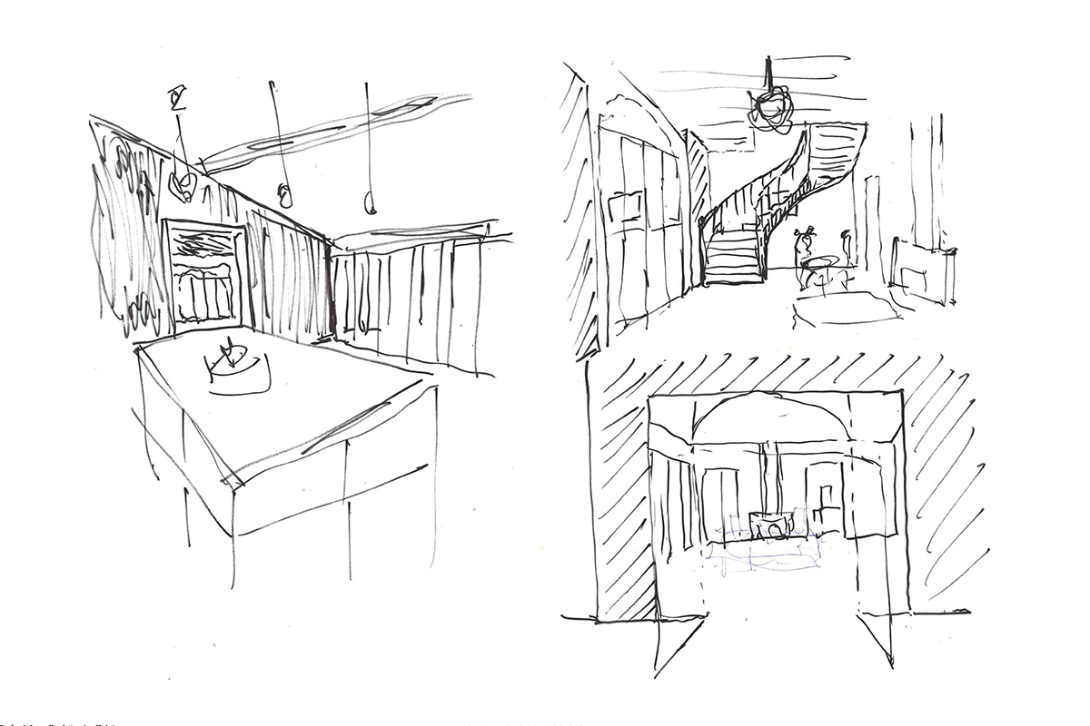 esquisse chantier de l'équipe Compartir Studios