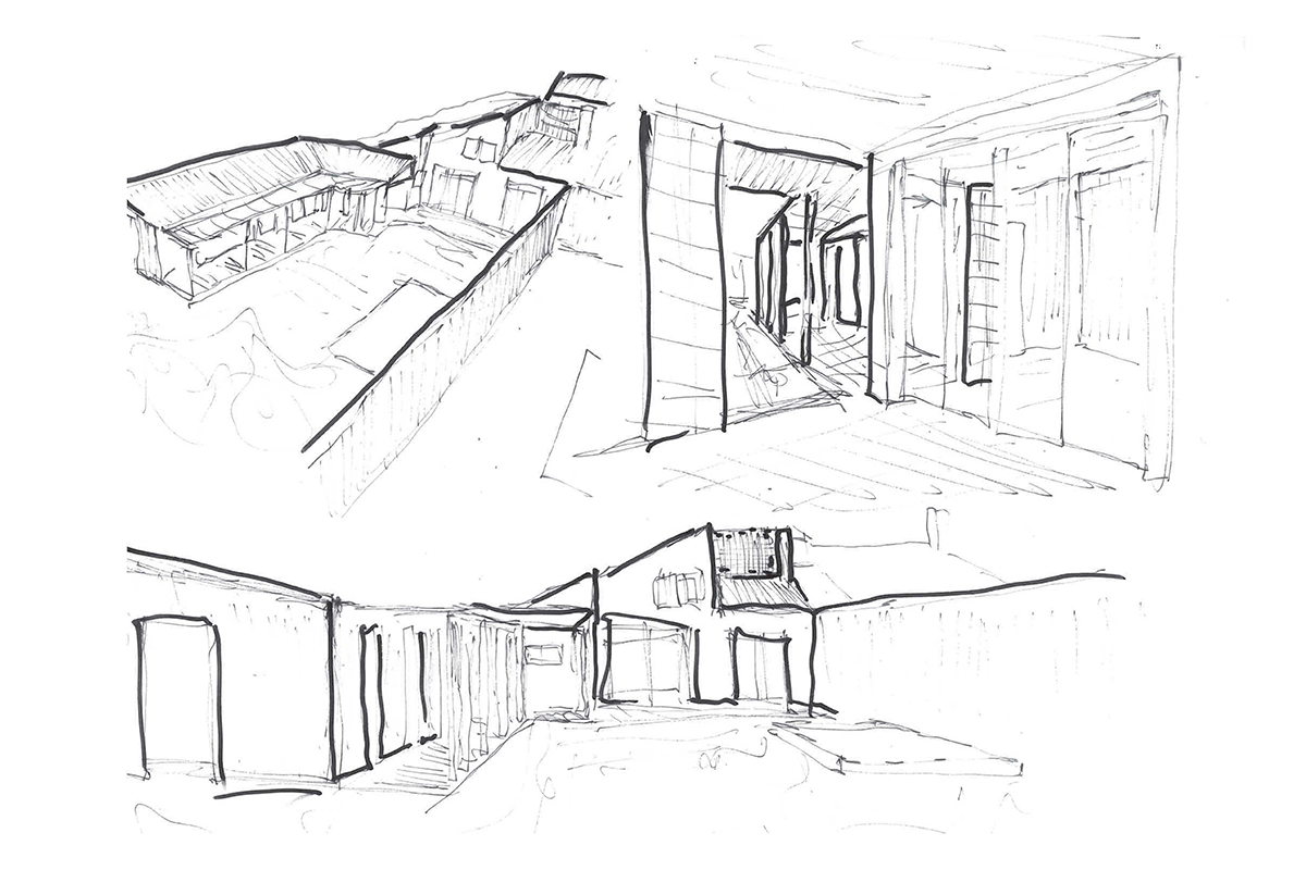 Esquisse d'architecture Mas Hotel